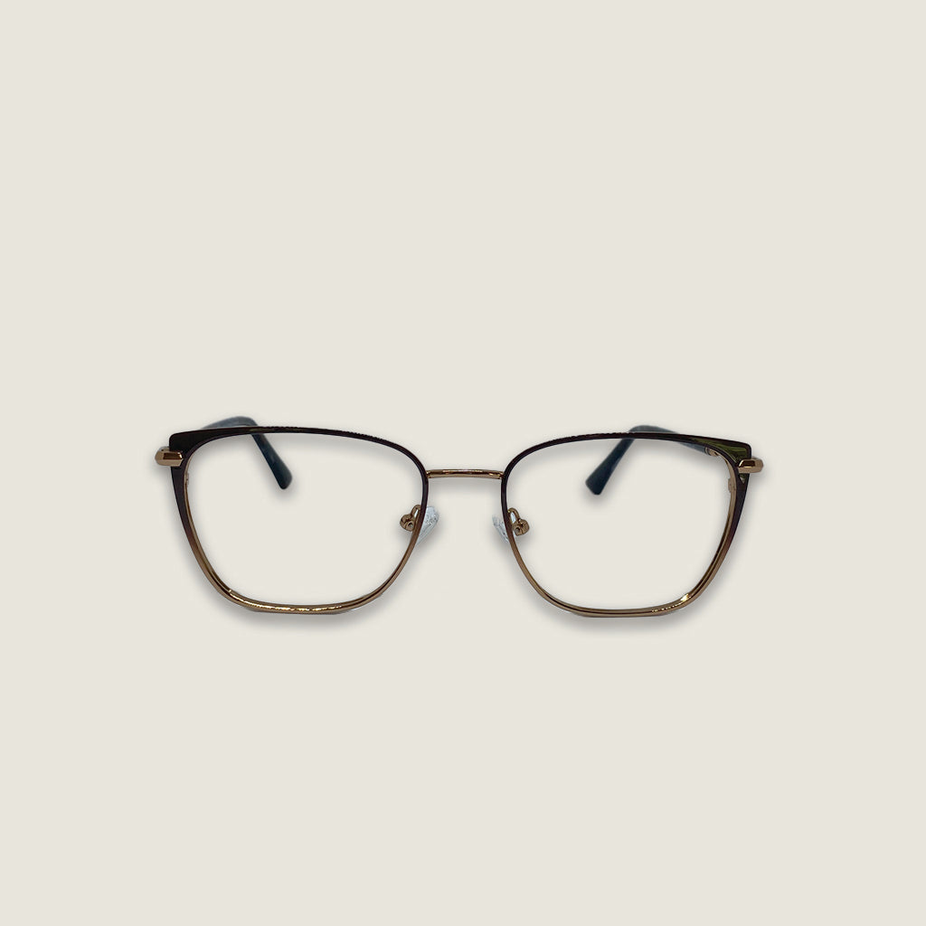 Zephire Bronze women's blue light blocking glasses front view