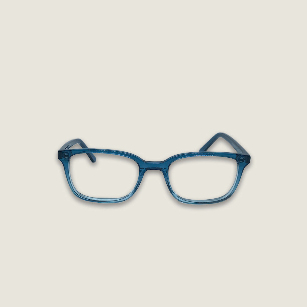 Zephire Aqua Fade children's blue light blocking glasses front view