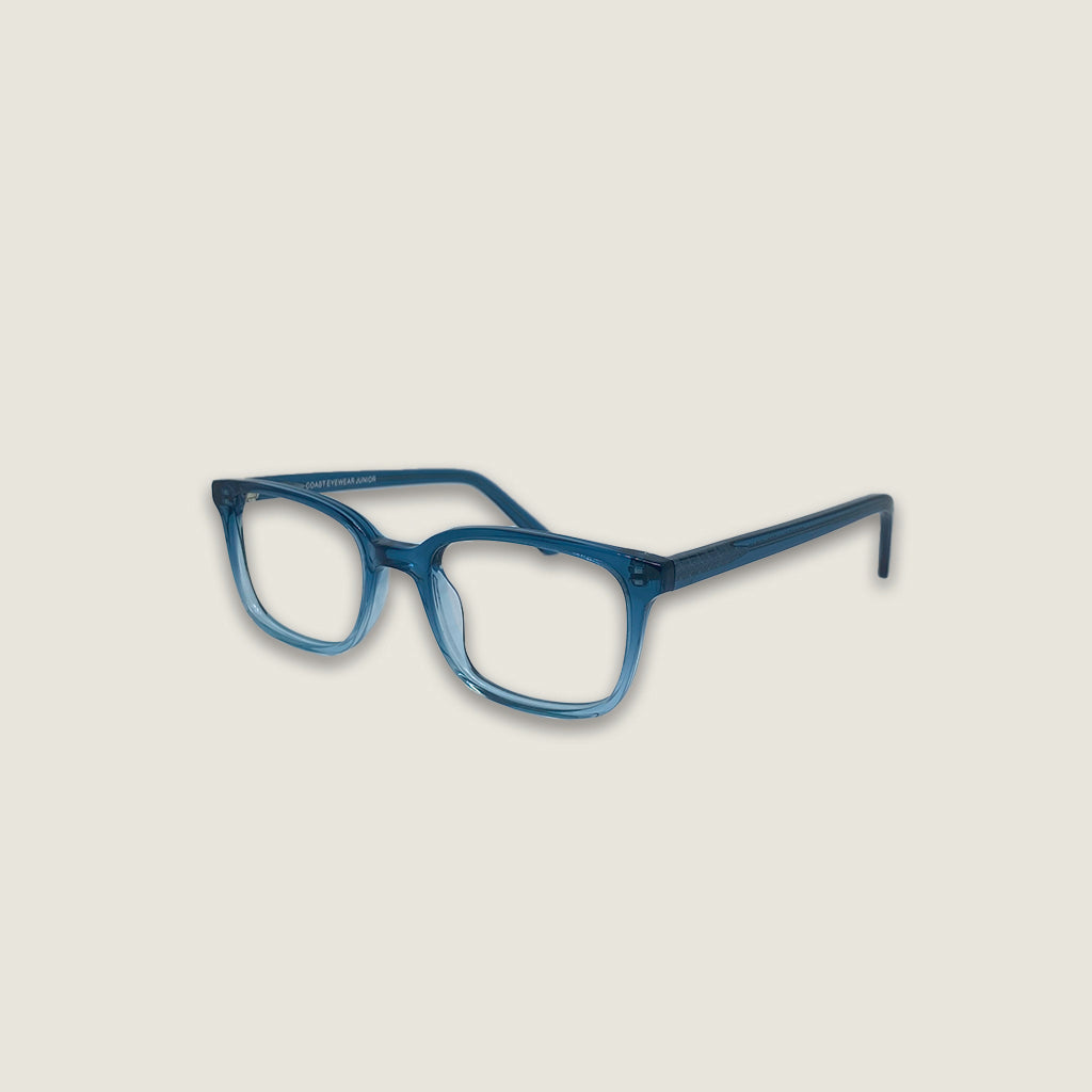 Zephire Aqua Fade kids blue light glasses side profile